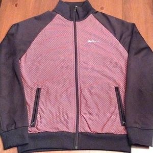 Ben Sherman Track Jacket, Brown with Red Plaid inset, Size Large, Men's